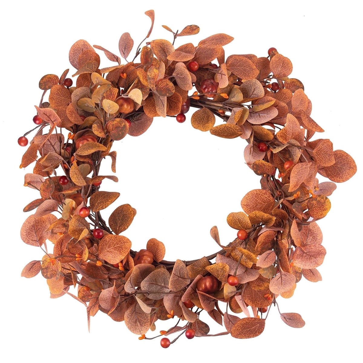 Fall Wreaths for Front Door, 22" Artificial Eucalyptus Leaves Autumn Wreaths Modern Farmhouse Fall Decoration for Home