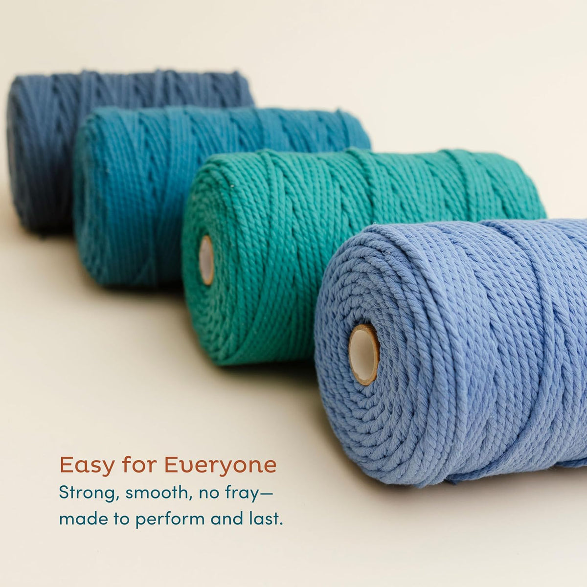 2 Pack Macrame Cord - 3Mm 220 Yards Cotton Rope, 4Mm 5Mm Yarn, String for Crafts, Perfect for Macrame Wall Hanging and Boho Decorations (Milkcream)