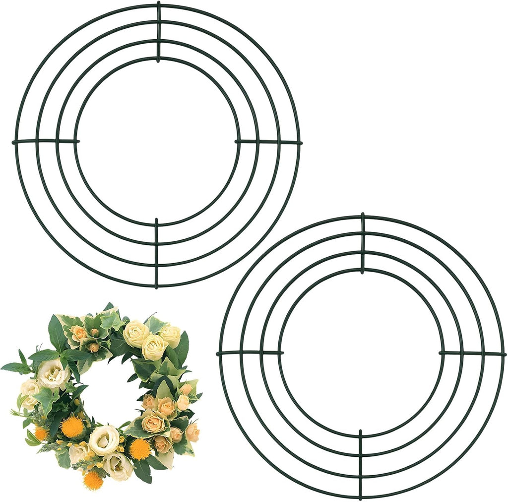 2 Pack Metal Wreath Frame 8 in Wreath Making Supplies, Sturdy round Metal Wreaths Form for DIY Fall, Holiday, Christmas, Valentine’S Day Crafts Decorate Home, Garden, Windows