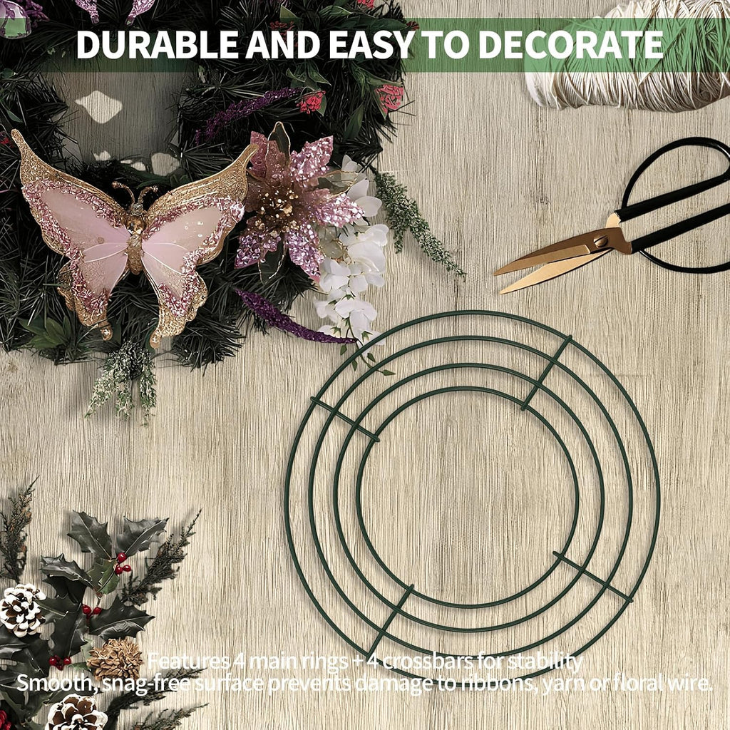 2 Pack Metal Wreath Frame 8 in Wreath Making Supplies, Sturdy round Metal Wreaths Form for DIY Fall, Holiday, Christmas, Valentine’S Day Crafts Decorate Home, Garden, Windows