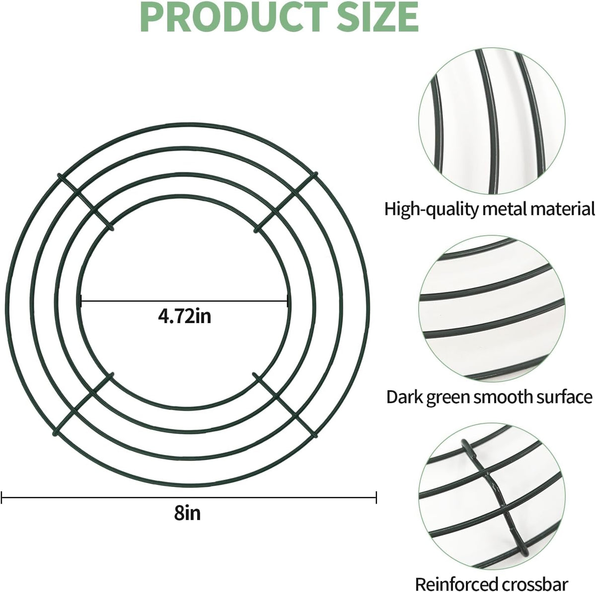 2 Pack Metal Wreath Frame 8 in Wreath Making Supplies, Sturdy round Metal Wreaths Form for DIY Fall, Holiday, Christmas, Valentine’S Day Crafts Decorate Home, Garden, Windows
