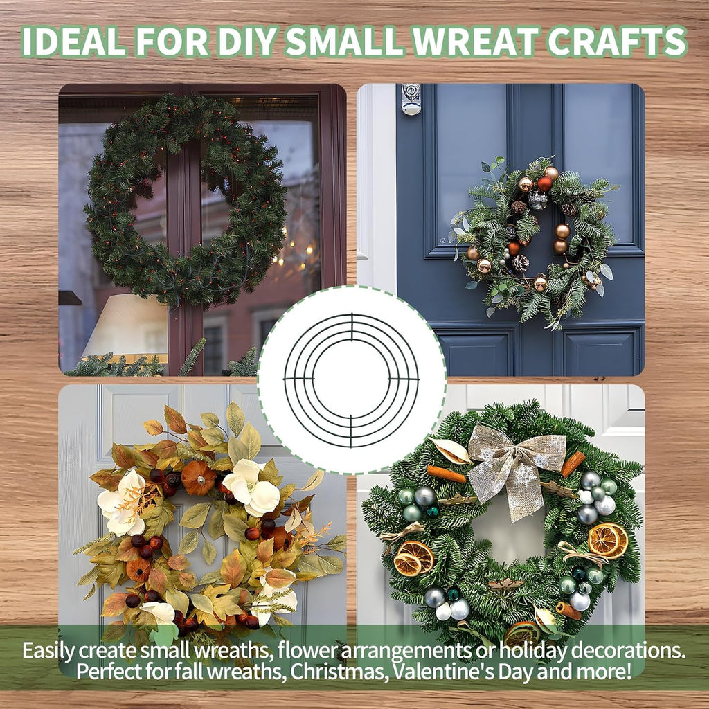 2 Pack Metal Wreath Frame 8 in Wreath Making Supplies, Sturdy round Metal Wreaths Form for DIY Fall, Holiday, Christmas, Valentine’S Day Crafts Decorate Home, Garden, Windows