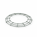 14-inch dark green metal wire wreath frame on white background